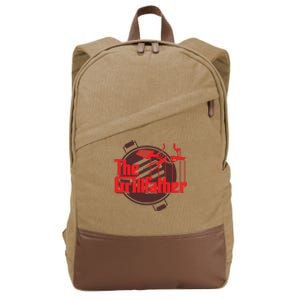 Men The Grillfather Funny Cool BBQ Grill Chef Gift Cotton Canvas Backpack