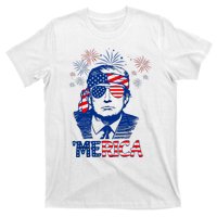 Merica Trump Happy 4th Of July Trump American Flag T-Shirt