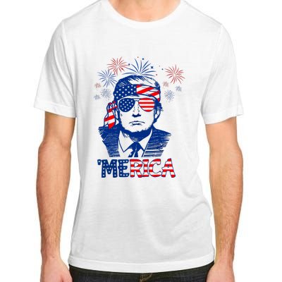 Merica Trump Happy 4th Of July Trump American Flag Adult ChromaSoft Performance T-Shirt