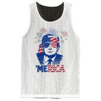 Merica Trump Happy 4th Of July Trump American Flag Mesh Reversible Basketball Jersey Tank