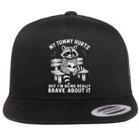 My Tummy Hurts But I'm Being Brave About It Flat Bill Trucker Hat