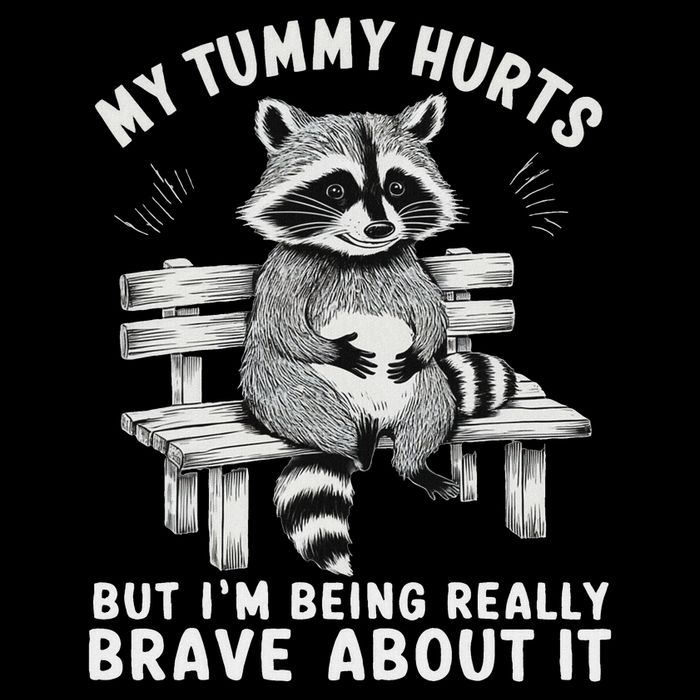 My Tummy Hurts But I'm Being Brave About It Flat Bill Trucker Hat