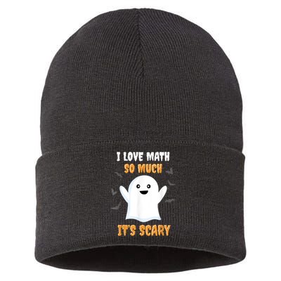 Math Teacher Halloween Funny Math Class School Mathematician Sustainable Knit Beanie