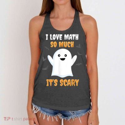 Math Teacher Halloween Funny Math Class School Mathematician Women's Knotted Racerback Tank
