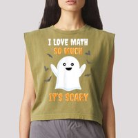 Math Teacher Halloween Funny Math Class School Mathematician Garment-Dyed Women's Muscle Tee