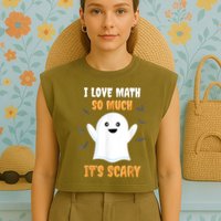 Math Teacher Halloween Funny Math Class School Mathematician Garment-Dyed Women's Muscle Tee