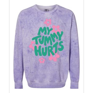 My Tummy Hurts Aesthetic Cute Flower Groovy Graphic Colorblast Crewneck Sweatshirt