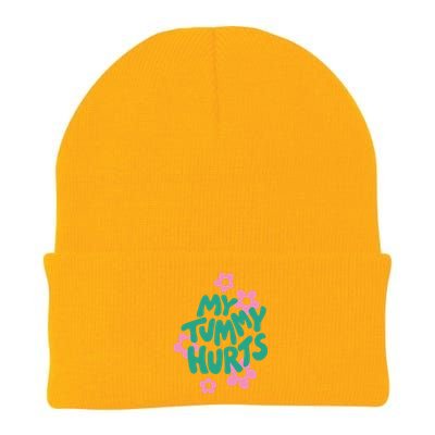 My Tummy Hurts Aesthetic Cute Flower Groovy Graphic Knit Cap Winter Beanie