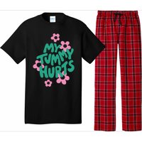 My Tummy Hurts Aesthetic Cute Flower Groovy Graphic Pajama Set