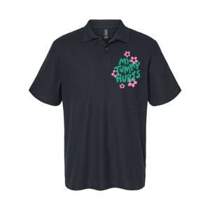 My Tummy Hurts Aesthetic Cute Flower Groovy Graphic Softstyle Adult Sport Polo