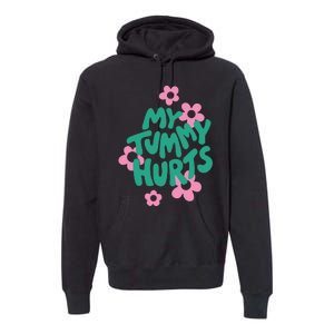 My Tummy Hurts Aesthetic Cute Flower Groovy Graphic Premium Hoodie