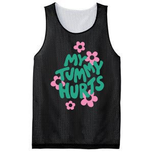 My Tummy Hurts Aesthetic Cute Flower Groovy Graphic Mesh Reversible Basketball Jersey Tank