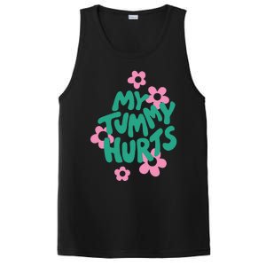 My Tummy Hurts Aesthetic Cute Flower Groovy Graphic PosiCharge Competitor Tank