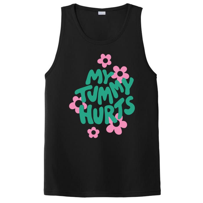 My Tummy Hurts Aesthetic Cute Flower Groovy Graphic PosiCharge Competitor Tank