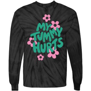 My Tummy Hurts Aesthetic Cute Flower Groovy Graphic Tie-Dye Long Sleeve Shirt