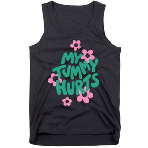 My Tummy Hurts Aesthetic Cute Flower Groovy Graphic Tank Top