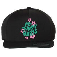 My Tummy Hurts Aesthetic Cute Flower Groovy Graphic Wool Snapback Cap