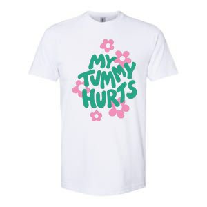 My Tummy Hurts Aesthetic Cute Flower Groovy Graphic Softstyle CVC T-Shirt