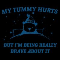 My Tummy Hurts Funny Bear Retro Cartoon Meme Backpack