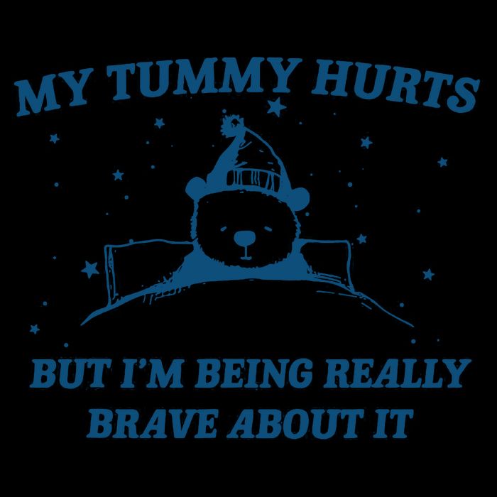 My Tummy Hurts Funny Bear Retro Cartoon Meme Backpack