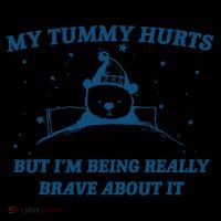 My Tummy Hurts Funny Bear Retro Cartoon Meme 16 in Basic Backpack