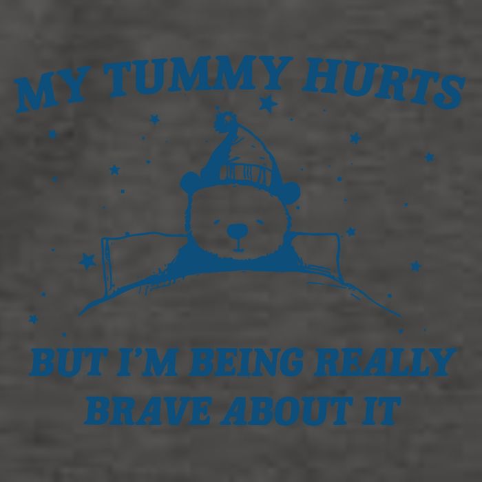 My Tummy Hurts Funny Bear Retro Cartoon Meme Vector Backpack