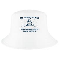 My Tummy Hurts Funny Bear Retro Cartoon Meme Cool Comfort Performance Bucket Hat