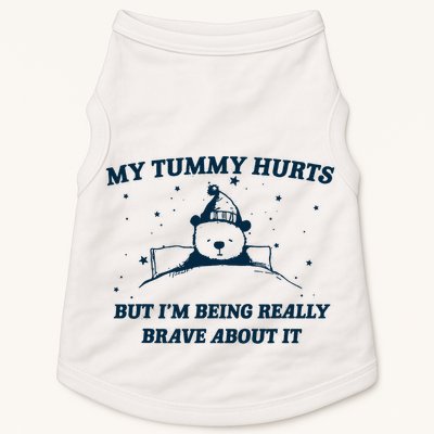 My Tummy Hurts Funny Bear Retro Cartoon Meme Doggie Tank