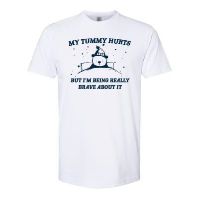 My Tummy Hurts Funny Bear Retro Cartoon Meme Softstyle® CVC T-Shirt