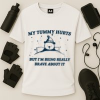 My Tummy Hurts Funny Bear Retro Cartoon Meme Cooling Performance Crew T-Shirt