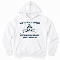 My Tummy Hurts Funny Bear Retro Cartoon Meme Hoodie