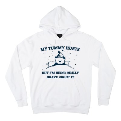 My Tummy Hurts Funny Bear Retro Cartoon Meme Hoodie