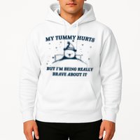 My Tummy Hurts Funny Bear Retro Cartoon Meme Hoodie