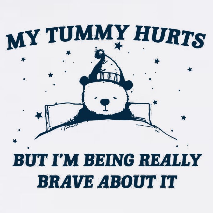 My Tummy Hurts Funny Bear Retro Cartoon Meme Hoodie