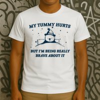 My Tummy Hurts Funny Bear Retro Cartoon Meme T-Shirt