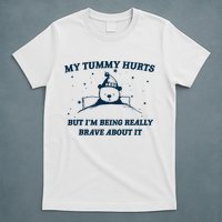 My Tummy Hurts Funny Bear Retro Cartoon Meme T-Shirt