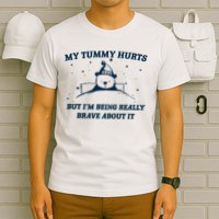 My Tummy Hurts Funny Bear Retro Cartoon Meme T-Shirt