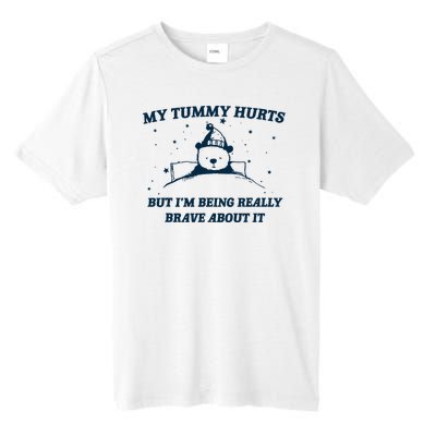 My Tummy Hurts Funny Bear Retro Cartoon Meme Tall Fusion ChromaSoft Performance T-Shirt