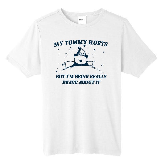 My Tummy Hurts Funny Bear Retro Cartoon Meme Tall Fusion ChromaSoft Performance T-Shirt