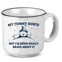 My Tummy Hurts Funny Bear Retro Cartoon Meme 15oz Campfire Ceramic Mug