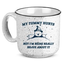 My Tummy Hurts Funny Bear Retro Cartoon Meme 15oz Campfire Ceramic Mug