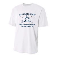 My Tummy Hurts Funny Bear Retro Cartoon Meme Youth Performance Sprint T-Shirt