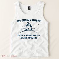 My Tummy Hurts Funny Bear Retro Cartoon Meme Tank Top
