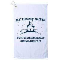 My Tummy Hurts Funny Bear Retro Cartoon Meme Golf Towel
