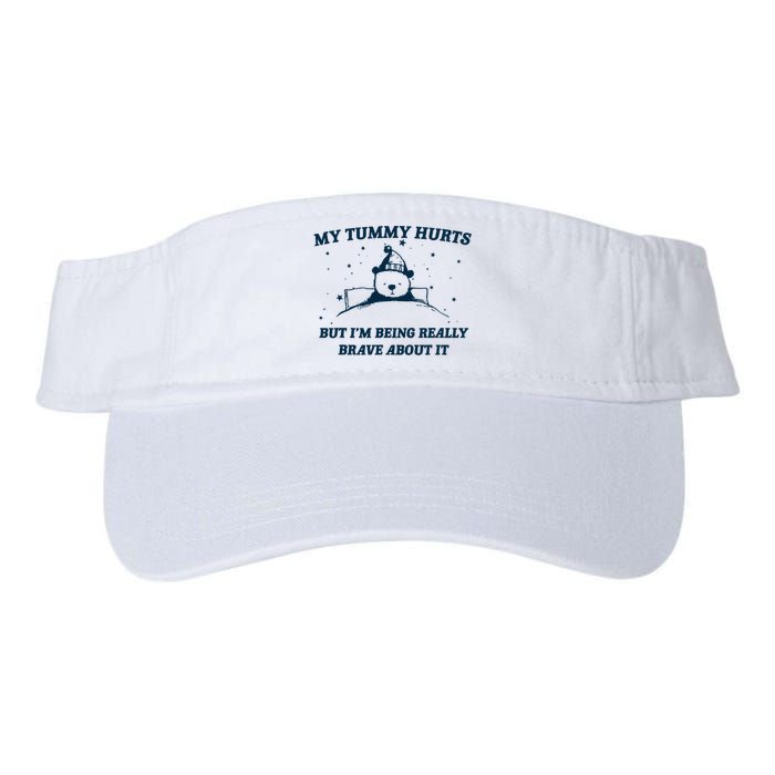 My Tummy Hurts Funny Bear Retro Cartoon Meme Visor