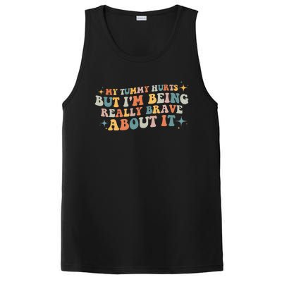 My Tummy Hurts But IM Being Really Brave About It Retro PosiCharge Competitor Tank