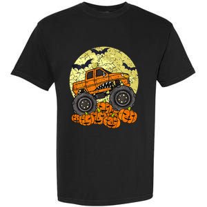 Monster Truck Halloween Jack O Lantern Moon Pumpkin Garment-Dyed Heavyweight T-Shirt