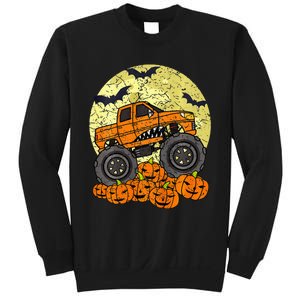 Monster Truck Halloween Jack O Lantern Moon Pumpkin Sweatshirt