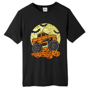 Monster Truck Halloween Jack O Lantern Moon Pumpkin Tall Fusion ChromaSoft Performance T-Shirt