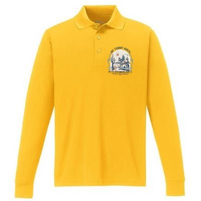 My Tummy Hurts But IM Being Brave About It Performance Long Sleeve Polo